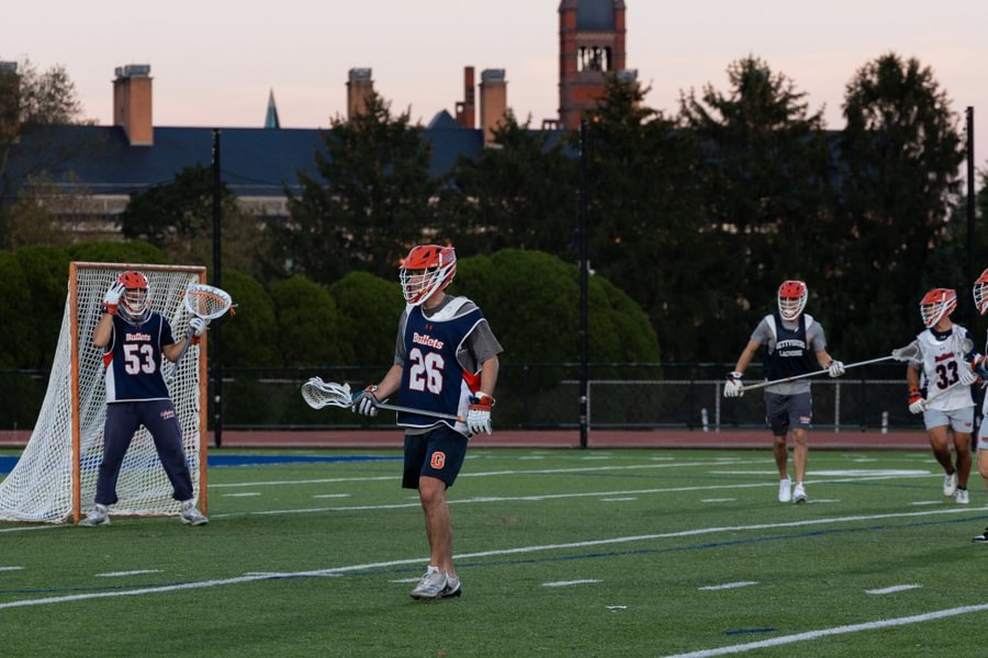 Men’s lacrosse alumni game on Shirk Field at Musselman Stadium.